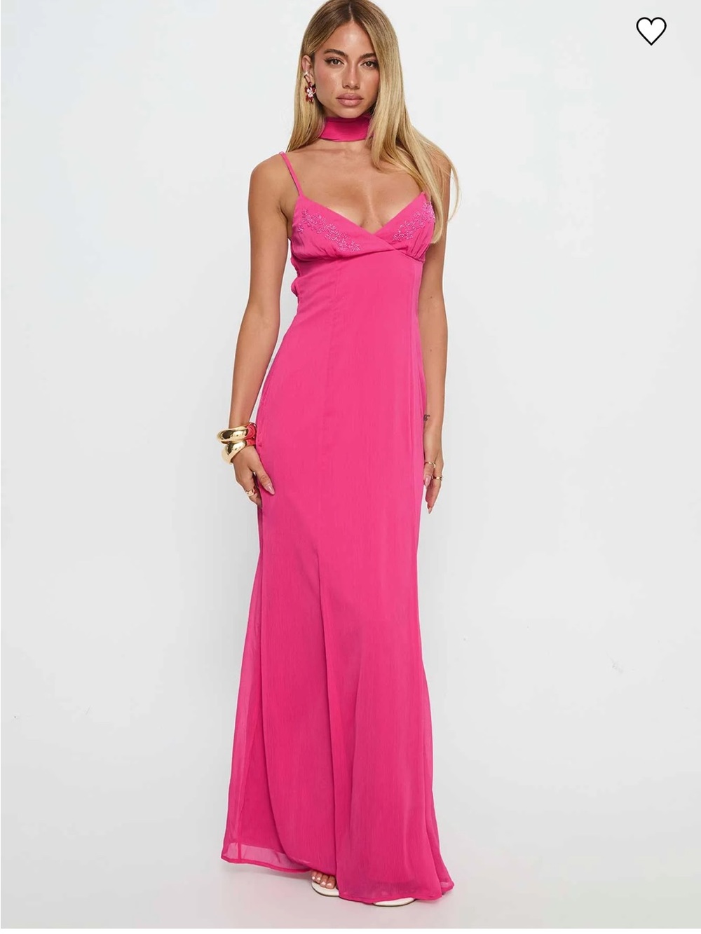 Princess Polly Hot Pink Spaghetti Strap Maxi Dress